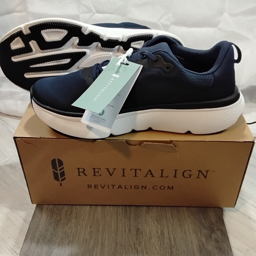 NEW Revitalign Men's GAIA Navy Blue Ortho Stretch Breathable Mesh Shoe SIZE 11.5 - Picture 14 of 16